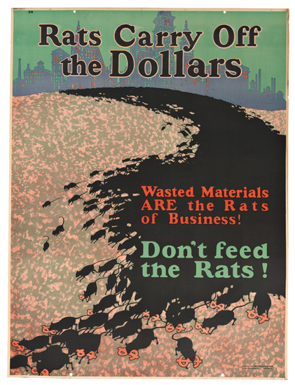 Appraisal: ANONYMOUS RATS CARRY OFF THE DOLLARS x inches x cm