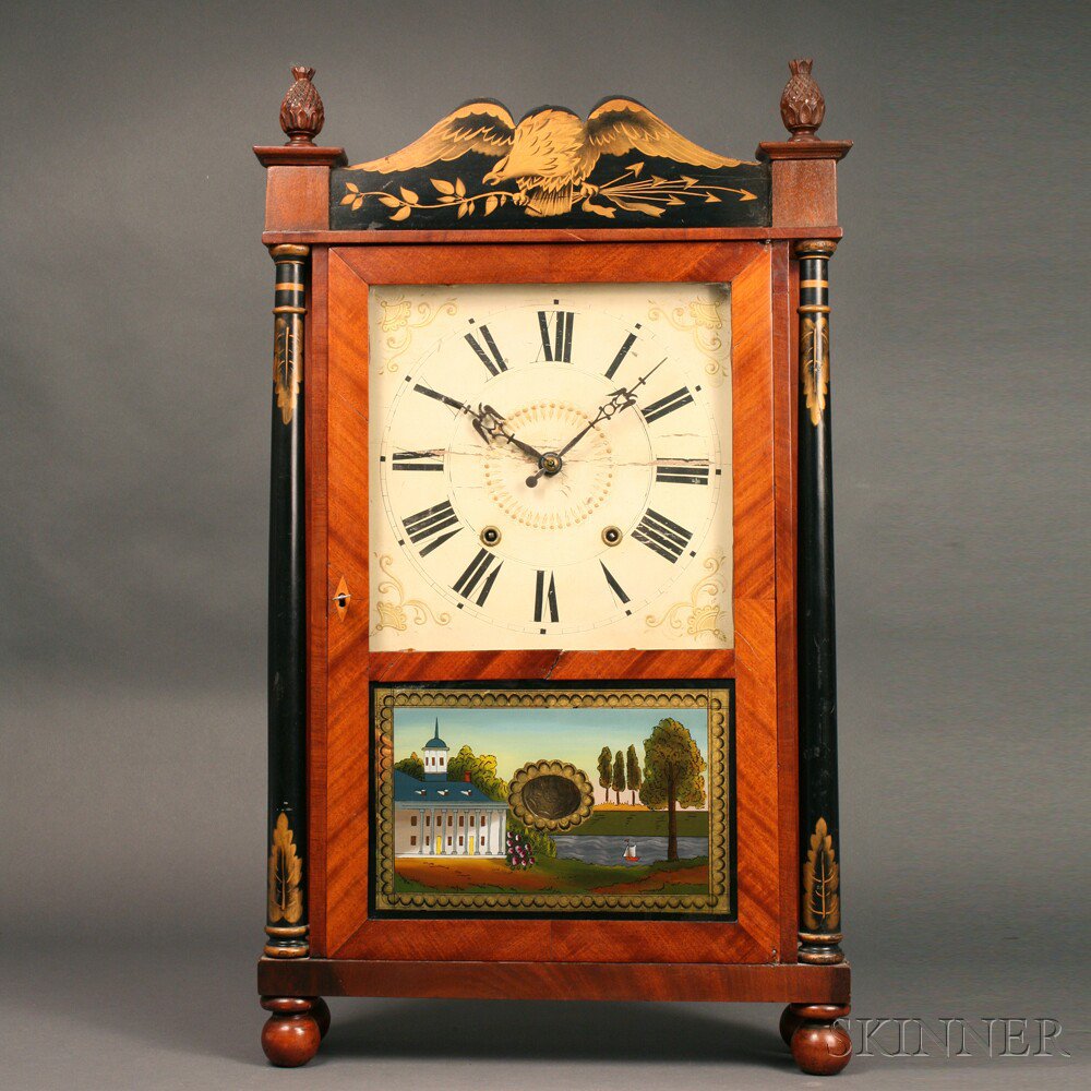 Appraisal: George Mitchell Shelf Clock Bristol Connecticut c manufactured by Atkins