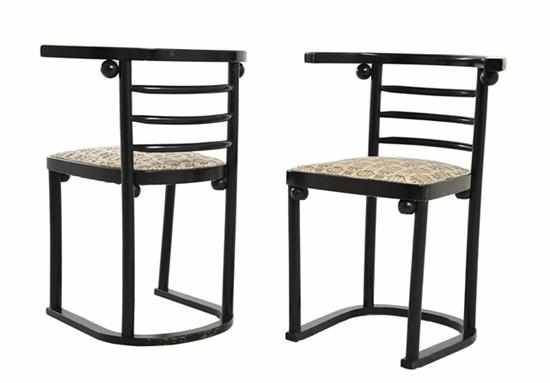 Appraisal: after JOSEF HOFFMANN - A PAIR OF FLEDERMAUS CHAIRS designed