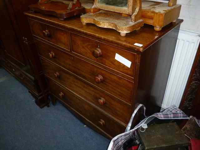 Appraisal: A VICTORIAN MAHOGANY CHEST of two short and three long