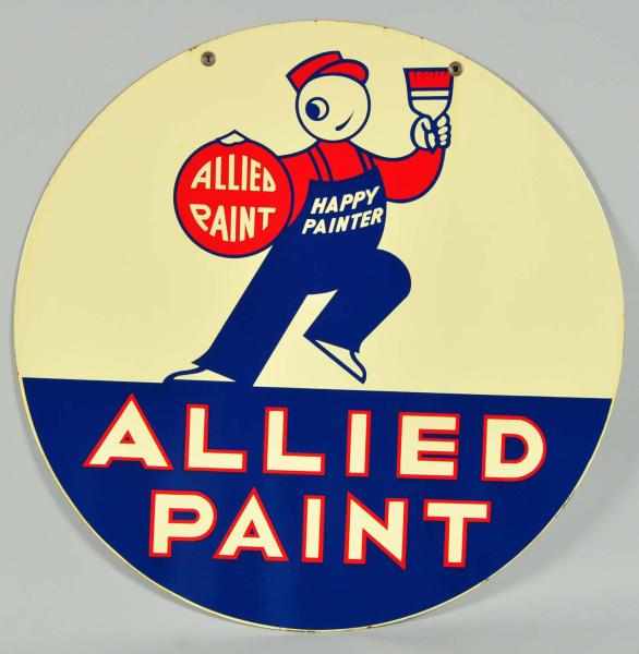 Appraisal: Porcelain -Sided Allied Paint Sidewalk Sign Description s to s