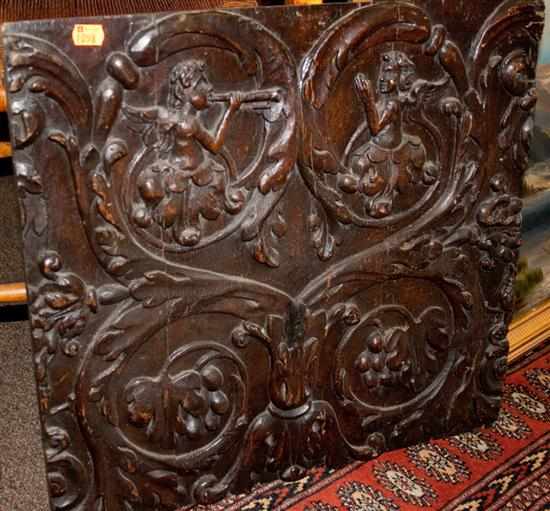 Appraisal: Continental style carved wood panel most likely from a piece