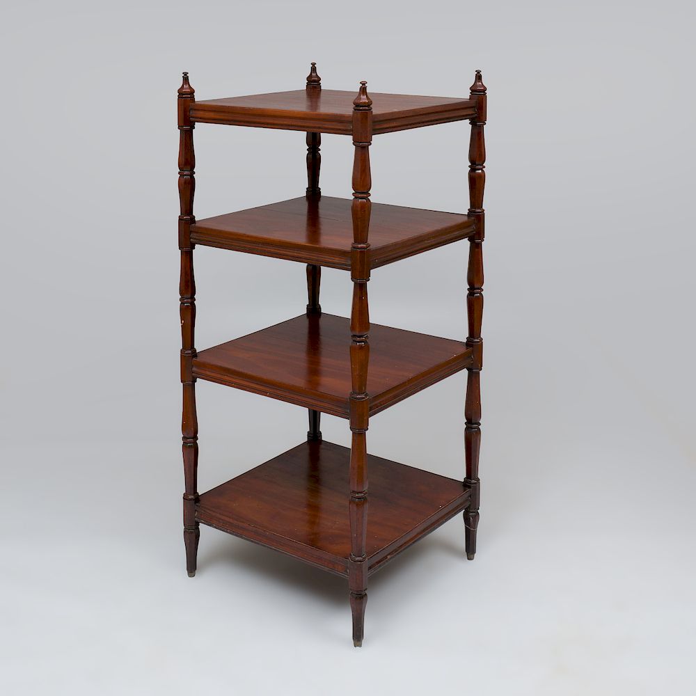 Appraisal: Large George IV Mahogany tag re Fitted with four tiers