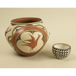 Appraisal: Two Acoma Pots Lot of two Acoma pots smallest h