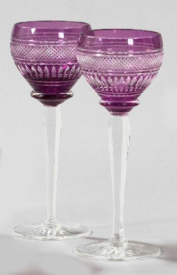 Appraisal: Set of Eleven Bohemian Glass White Wine Goblets first quarter