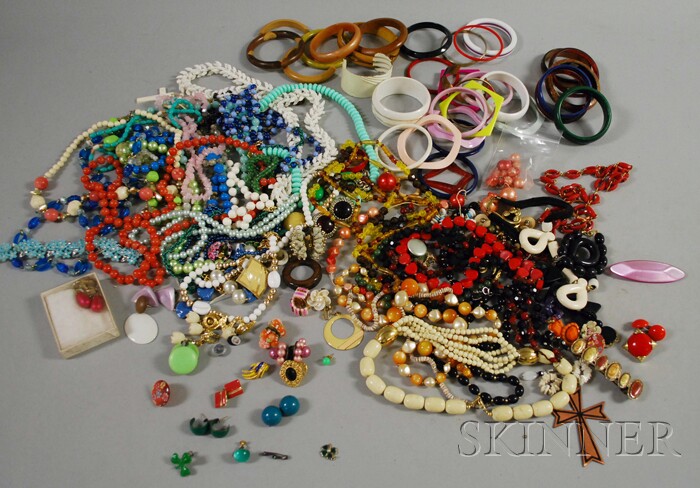 Appraisal: Group of Mostly Wood and Plastic Costume Jewelry including beaded