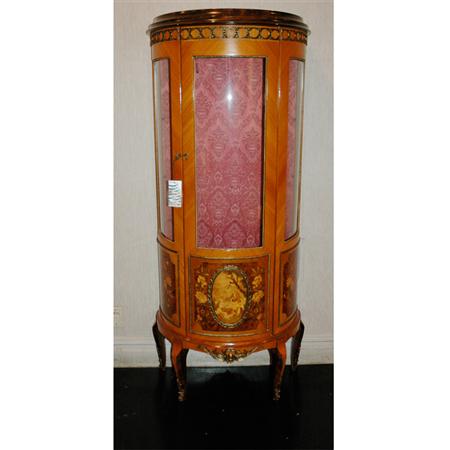 Appraisal: Victorian Style Gilt-Metal Mounted Satinwood and Marquetry Vitrine Estimate -