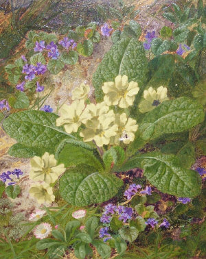 Appraisal: Thomas Worsey - - Flowers on a mossy bank oil