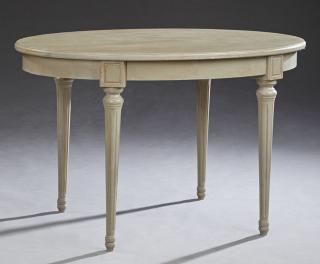 Appraisal: French Louis XVI Style Polychromed Beech Center Ta French Louis