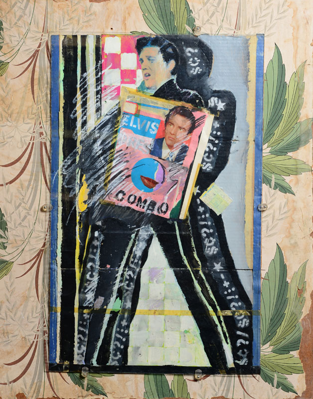 Appraisal: ATTRIBUTED TO DUNCAN HANNAH b ELVIS Mixed media on paperboard