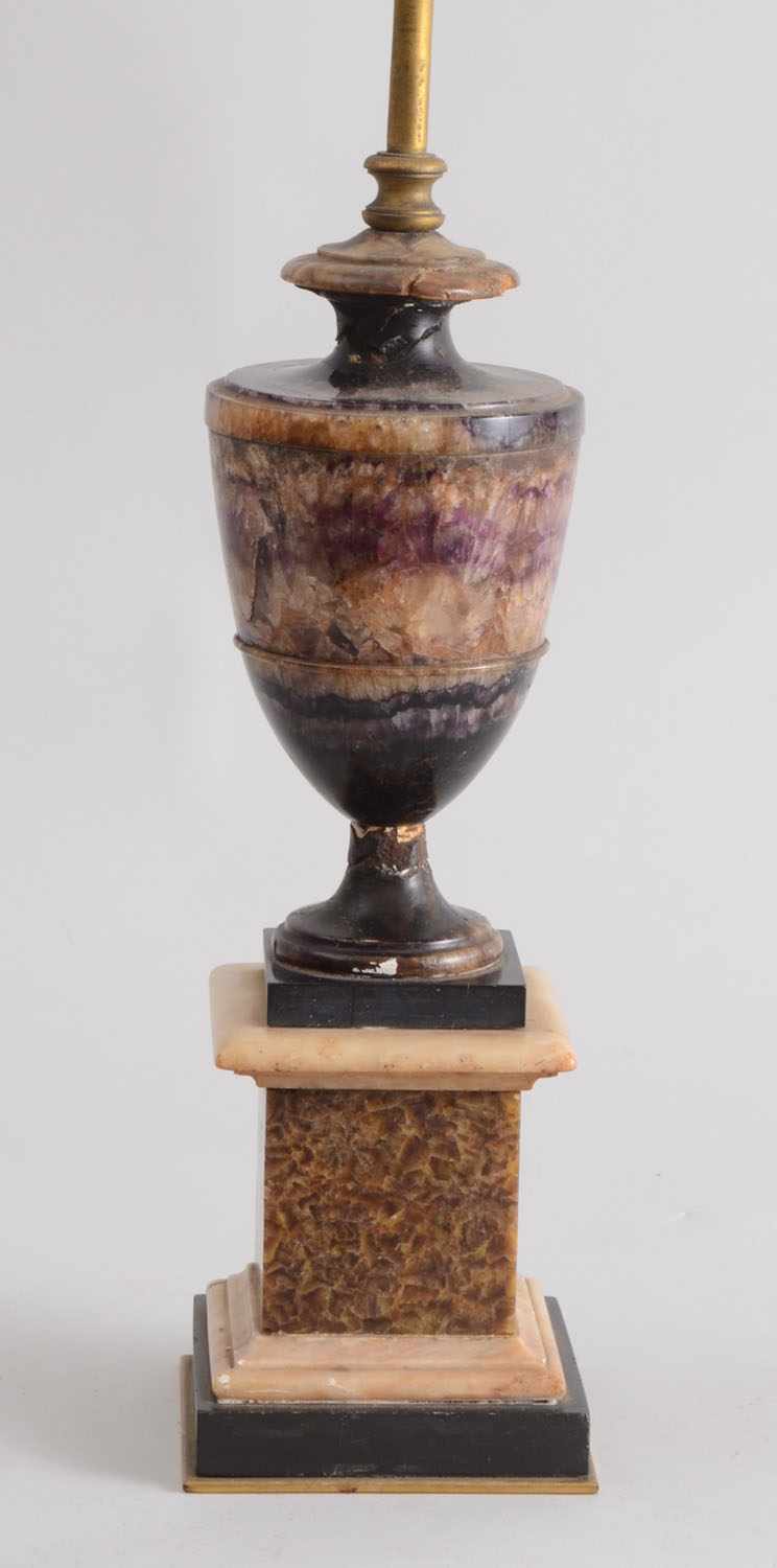 Appraisal: GEORGE III DERBYSHIRE SPAR URN MOUNTED AS A LAMP The