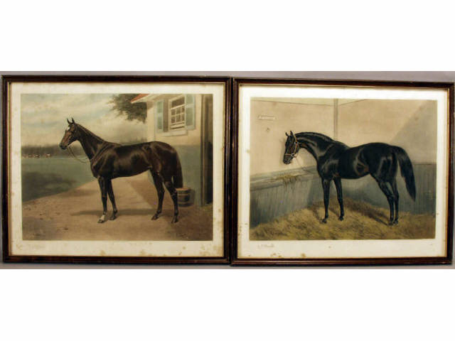 Appraisal: Collection of artist signed prints circa both of black stallion