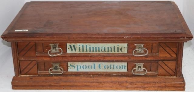 Appraisal: WILLIMANTIC DRAWER SPOOL CABINET WALNUT NATURAL FINISH HAS CHIP TO