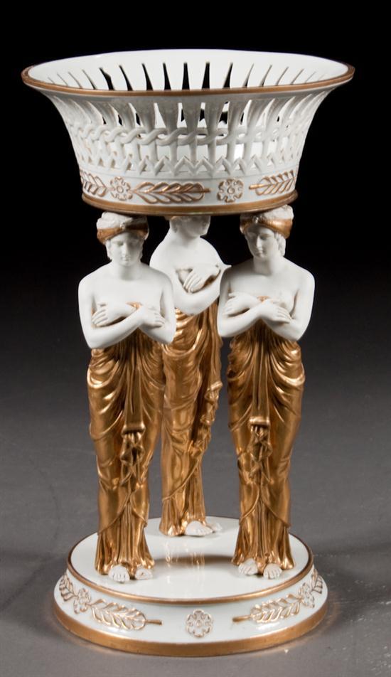 Appraisal: Sevres bisque and glazed porcelain figural centerpiece second half- th