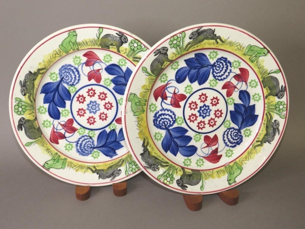 Appraisal: PAIR OF RABBITWARE PATTERN PLATESca late th-early th century with