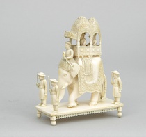 Appraisal: A Carved Ivory Elephant with a Howdah A finely carved