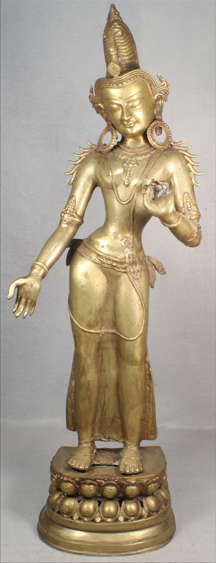 Appraisal: Indian brass figure h th c Estimate -