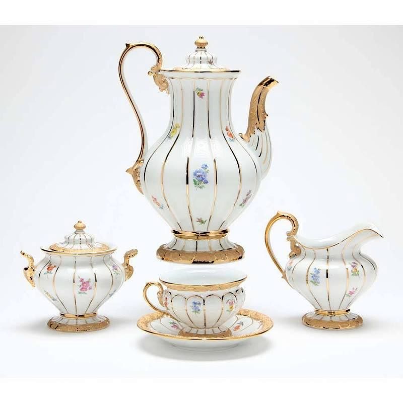 Appraisal: Meissen Tea Service for Six th century Scattered Flower pattern