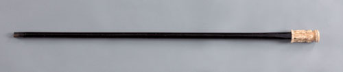 Appraisal: Slave trade ebony cane early th c with carved ivory