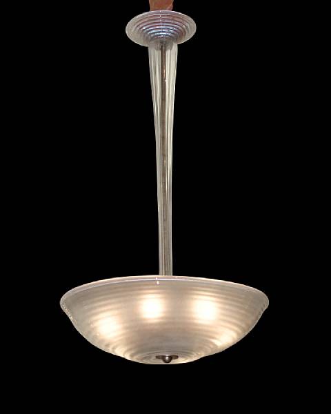 Appraisal: A Murano glass chandelier circa The circular ribbed ceiling cap