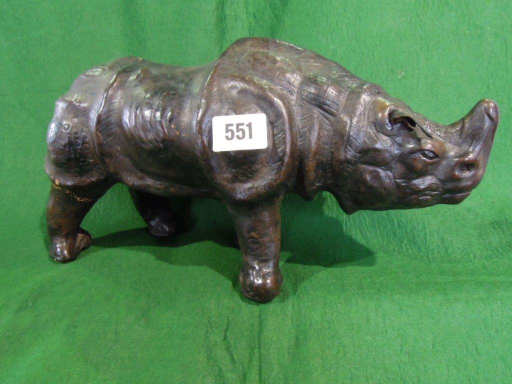 Appraisal: A leather model of a South East Asian rhinoceros