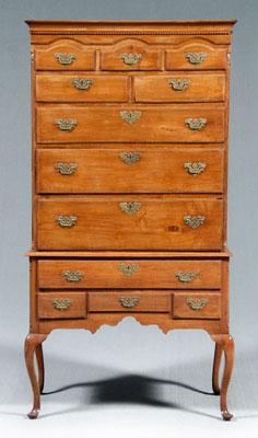 Appraisal: Pennsylvania Chippendale high chest walnut with poplar and chestnut secondary