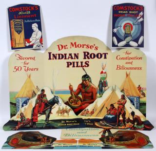 Appraisal: INDIAN ROOT PILLS' COMSTOCKS FOLD ADVERTISEMENT - 'INDIAN ROOT PILLS'