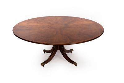 Appraisal: A bespoke mahogany dining table the circular top on column