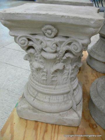 Appraisal: Concrete Pedestal Roman Column Shape - see photos for design