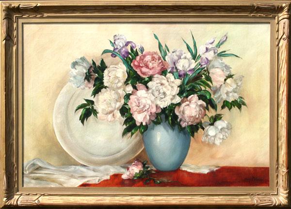 Appraisal: WEISER Mary American th c ''A Beautiful Bunch'' Peonies and