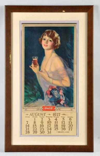 Appraisal: Coca-Cola Calendar Nicely matted and framed under glass Complete with