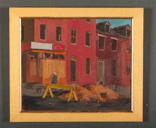 Appraisal: Jacob Glushakow American - Baltimore Construction Site oil on canvas