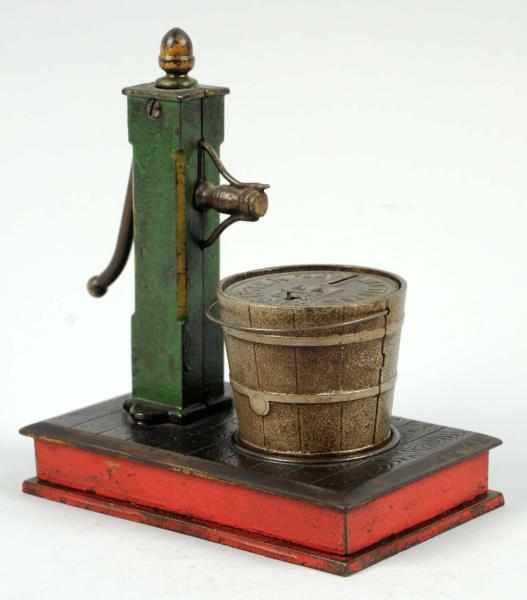 Appraisal: Cast Iron Pump Bucket Mechanical Bank Provenance Mosler Condition Near