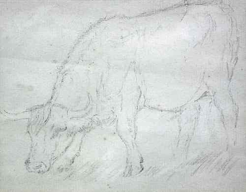 Appraisal: Thomas Sidney Cooper - - Small pencil sketch of a