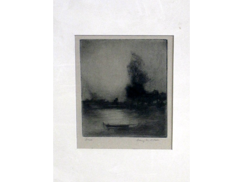 Appraisal: DAISY M NORRIE Etching 'Dusk' signed and entitled in pencil