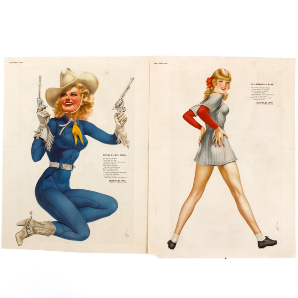 Appraisal: Pair of vintage Alberto Vargas s Esquire centerfold pin-ups with