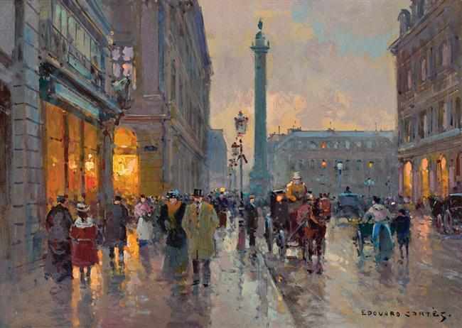 Appraisal: EDOUARD CORTES French - ''Rue de la Paix-Place Vendome'' oil