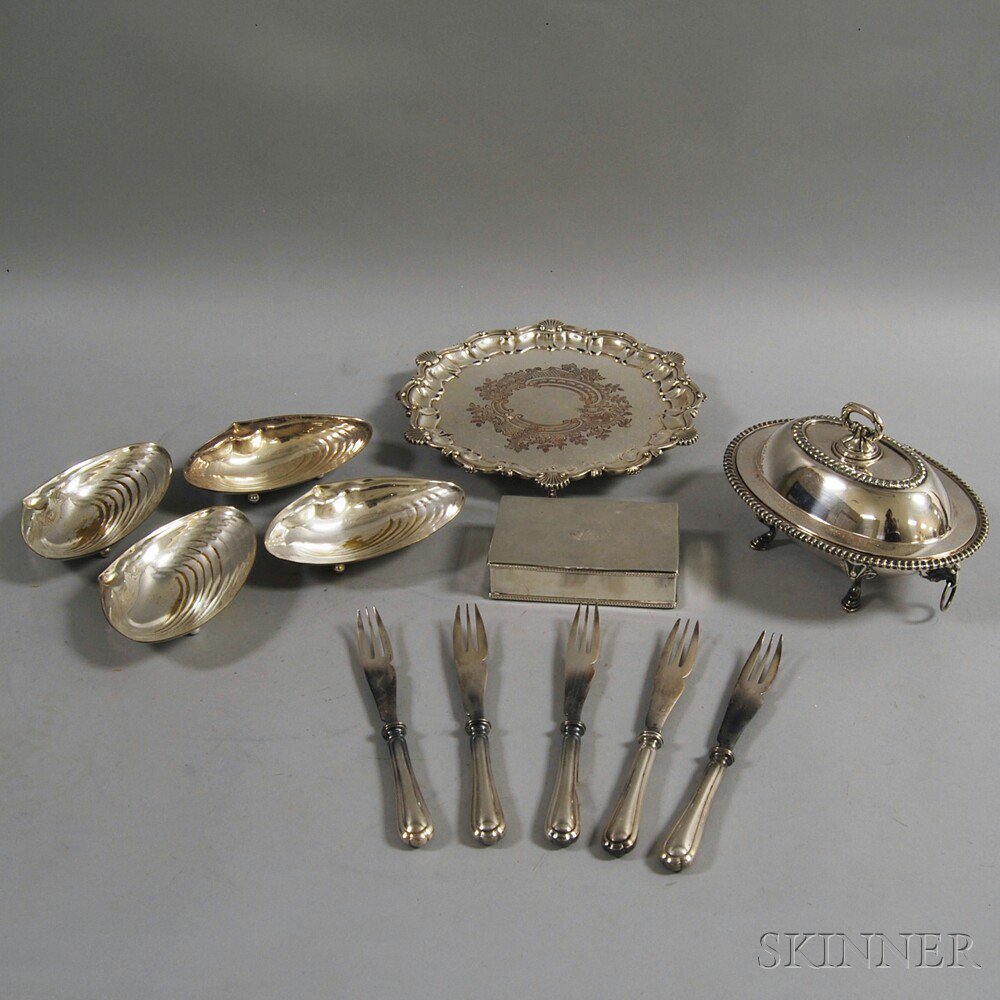 Appraisal: Small Group of Silver-plated Tableware including an E G Webster