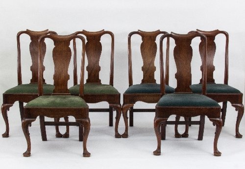 Appraisal: A fine set of six George I walnut dining chairs