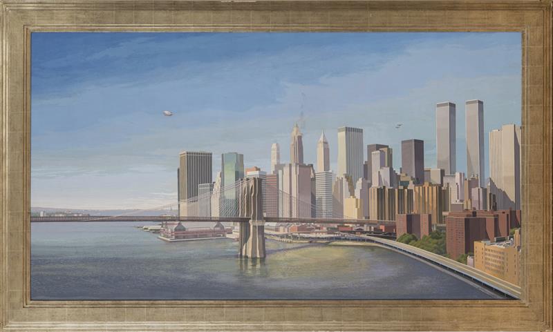 Appraisal: RICHARD CHIRIANI b VIEW FROM THE MANHATTAN BRIDGE Gouache on