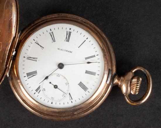 Appraisal: Waltham gold filled hunting-case pocket watch movement marked '' American