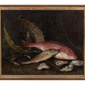 Appraisal: George Raab American - Still Life with Fish and Oysters