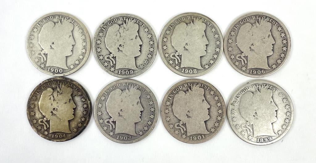 Appraisal: Better Date US Barber Half Dollars -S -O -O -D