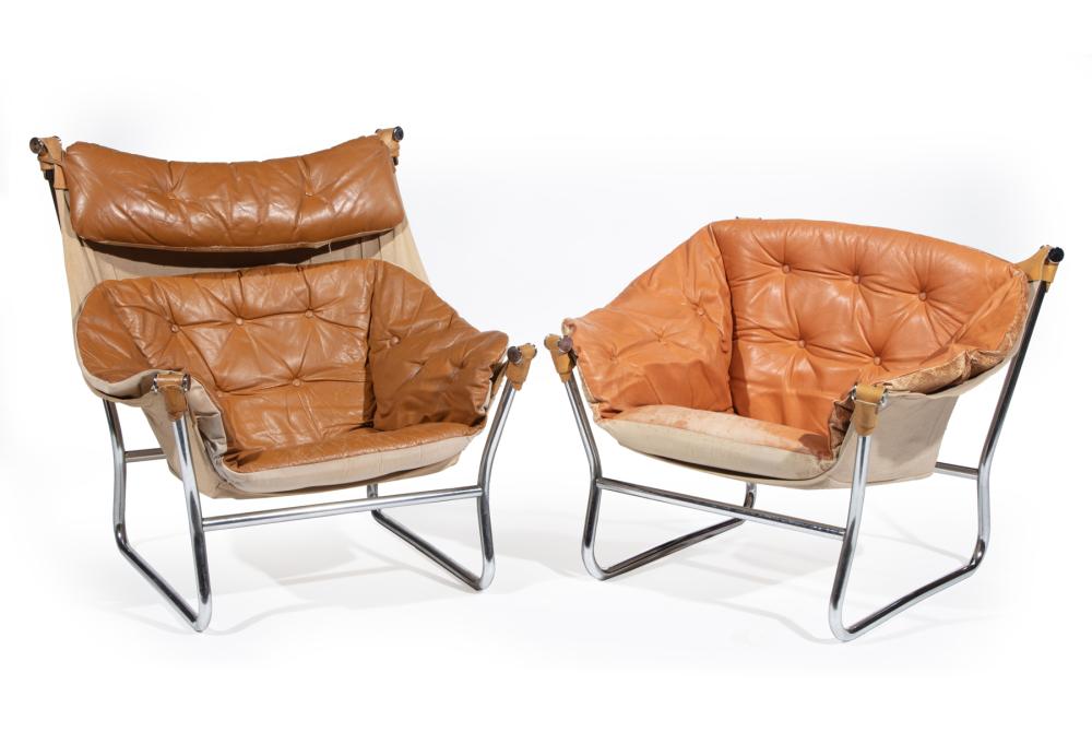 Appraisal: Two Tormod Alnaes for Sorlie Mobler Trega Lounge Chairs s