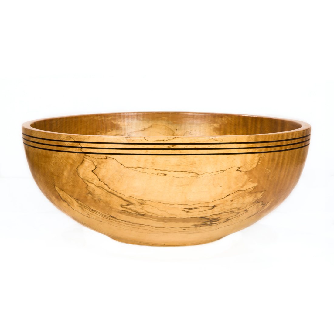 Appraisal: A LARGE AMERICAN STUDIO TURNED MAPLE WOOD BOWL BY D