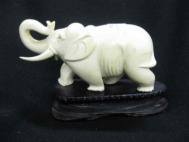 Appraisal: Chinese Cartved Ivory Figurine of an Elephant '' long -