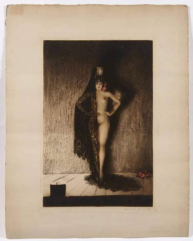 Appraisal: Louis Icart etching and aquatint Conchita Louis Icart France -