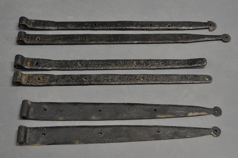 Appraisal: - Three sets of similar strap hinges early th c