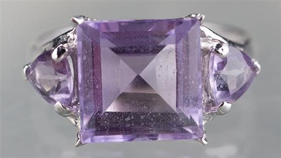 Appraisal: Kt white gold amethyst ring Containing one amethyst measuring x