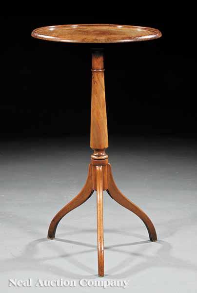 Appraisal: A Late Georgian Mahogany Candlestand early th c dished top